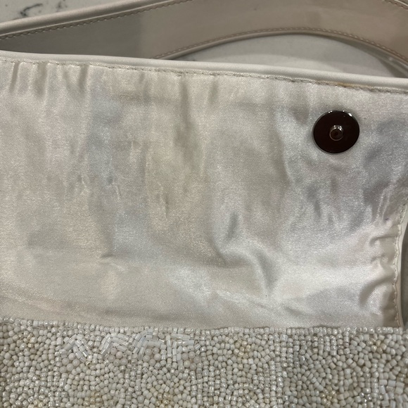 STAUD Tommy Beaded Bag, Garden Party white floral embroidered shoulder bag purse - Picture 6 of 15